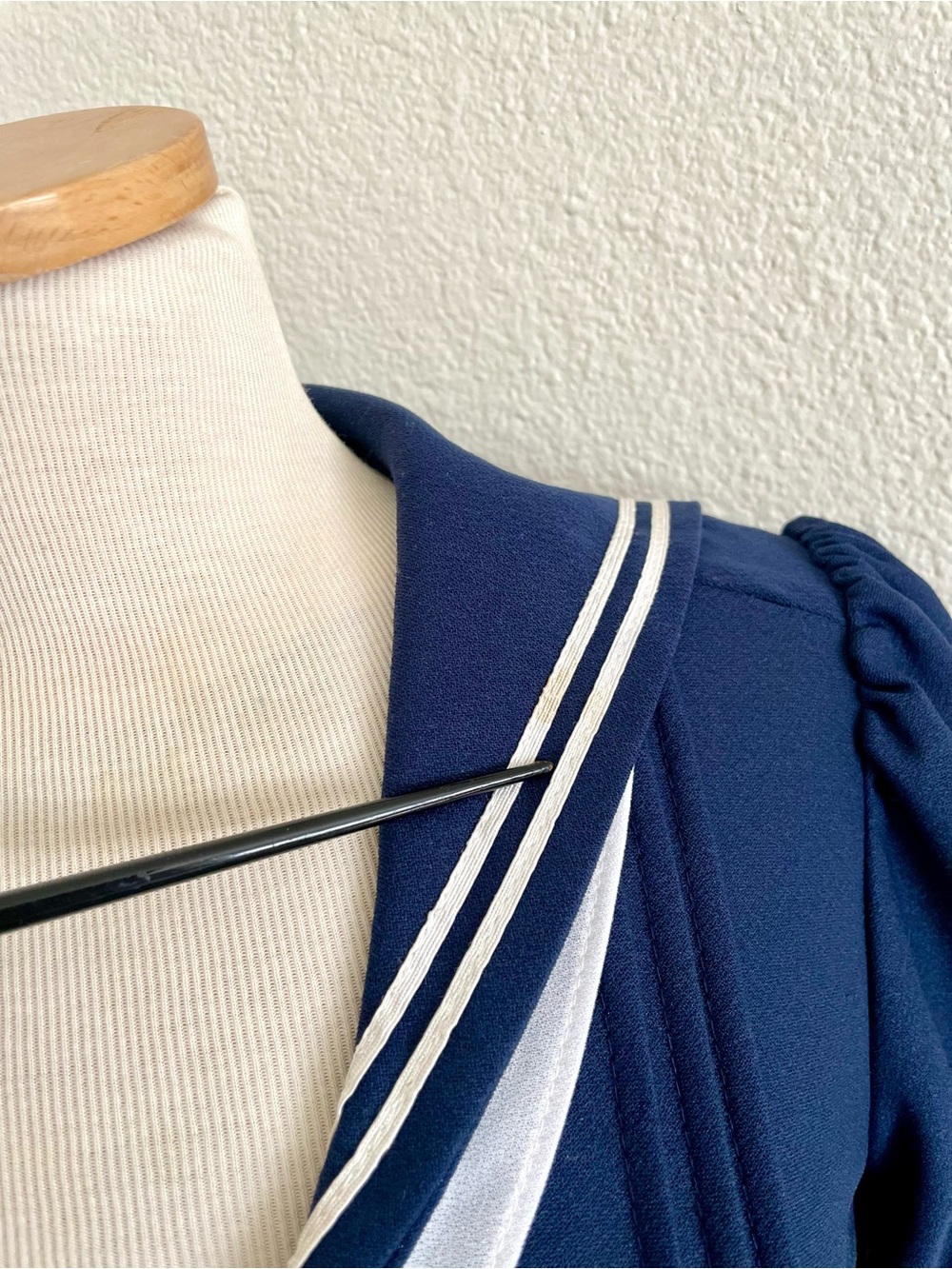Vintage 1970s Blue and White Sailor Dress - Picture 11 of 11